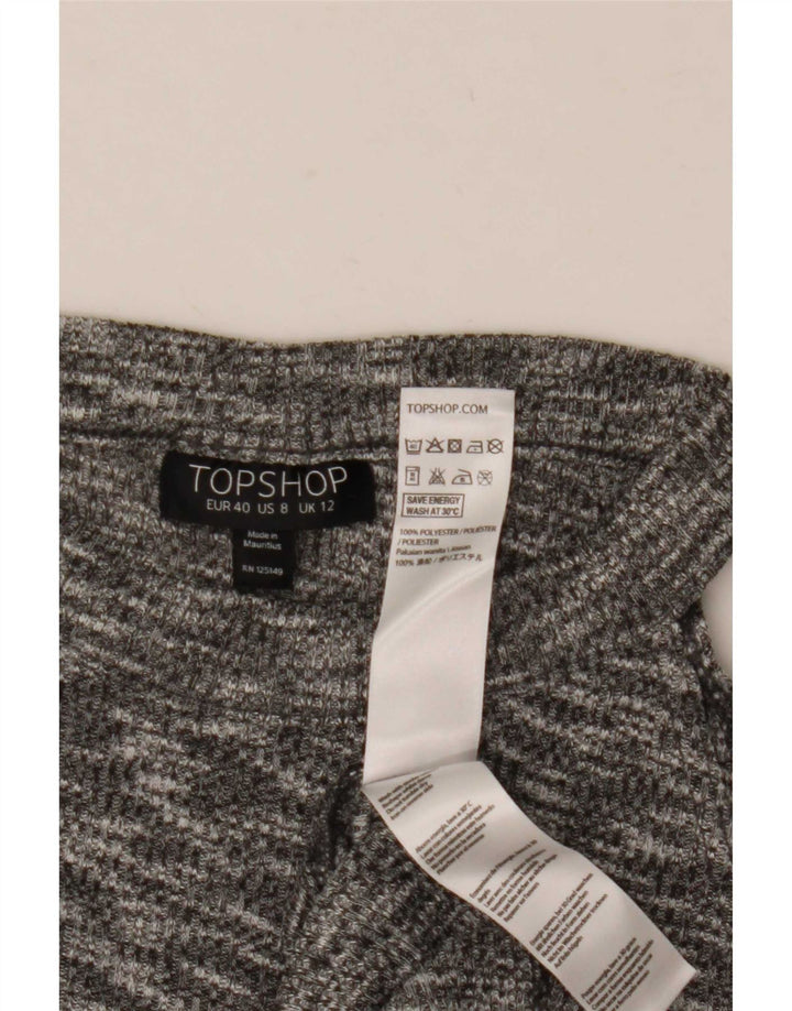 Topshop Damevest Top UK 12 Medium Grey Flecked Polyester