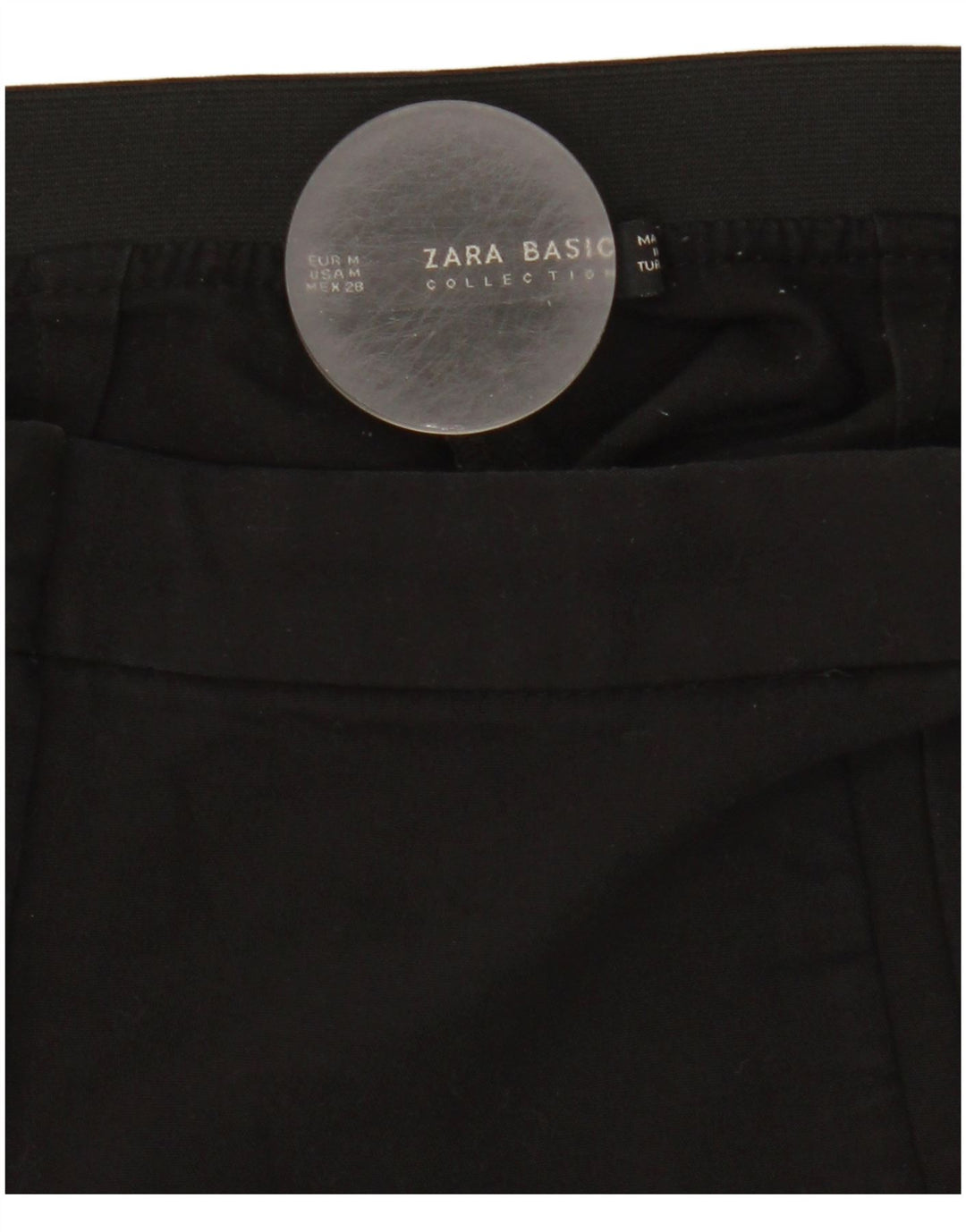 Zara Dame Slim Chino Bukser Medium W28 L28 Sort Colourblock
