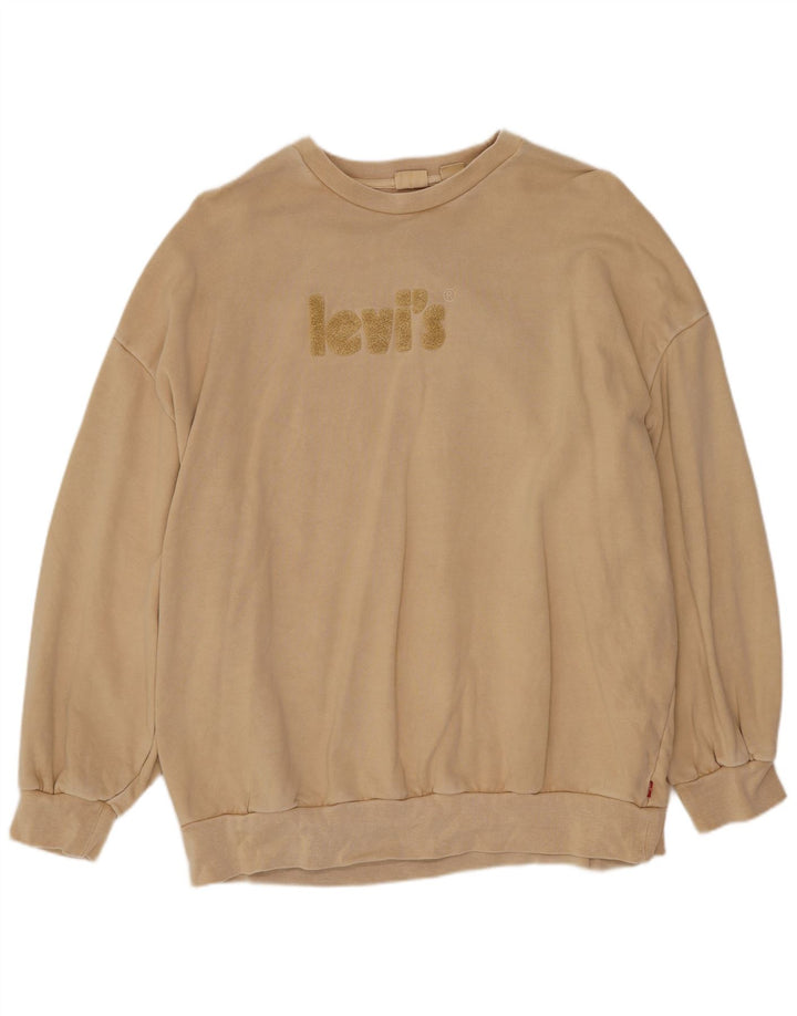 Levi's Herre Grafisk Oversized Sweatshirt Jumper Lille Beige Bomuld