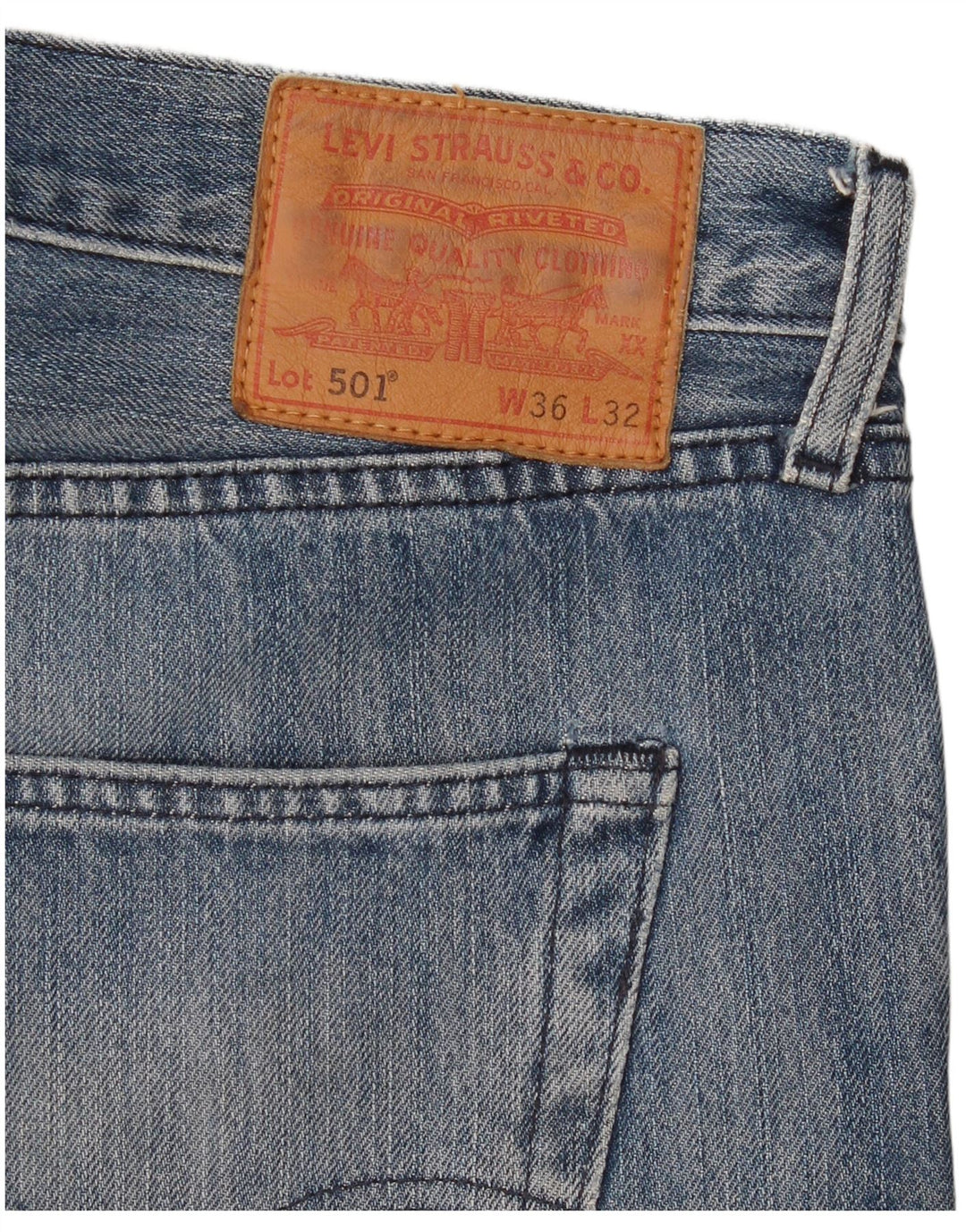 Levi's Herre 501 lige jeans W36 L32 blå bomuld