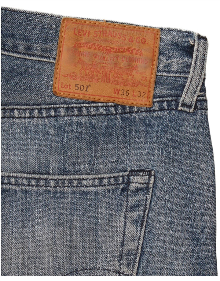 Levi's Herre 501 lige jeans W36 L32 blå bomuld