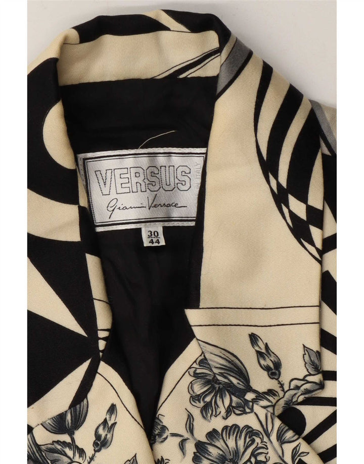 Versus By Gianni Versace Graphic Blazer Jacket til kvinder EU 44 Large Beige Des