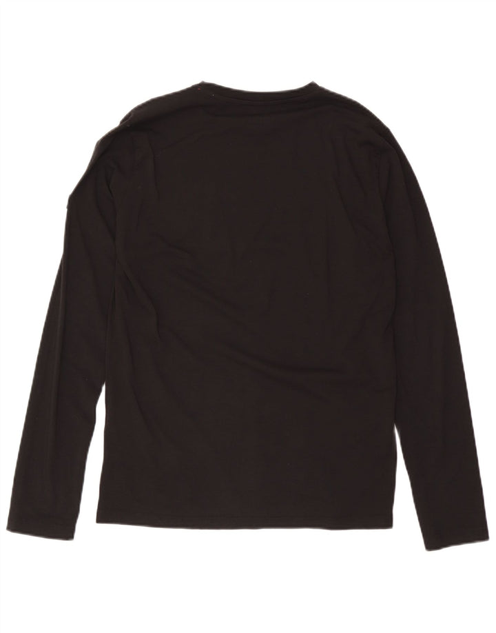 Pickwick Herre grafisk top Langærmet medium sort bomuld