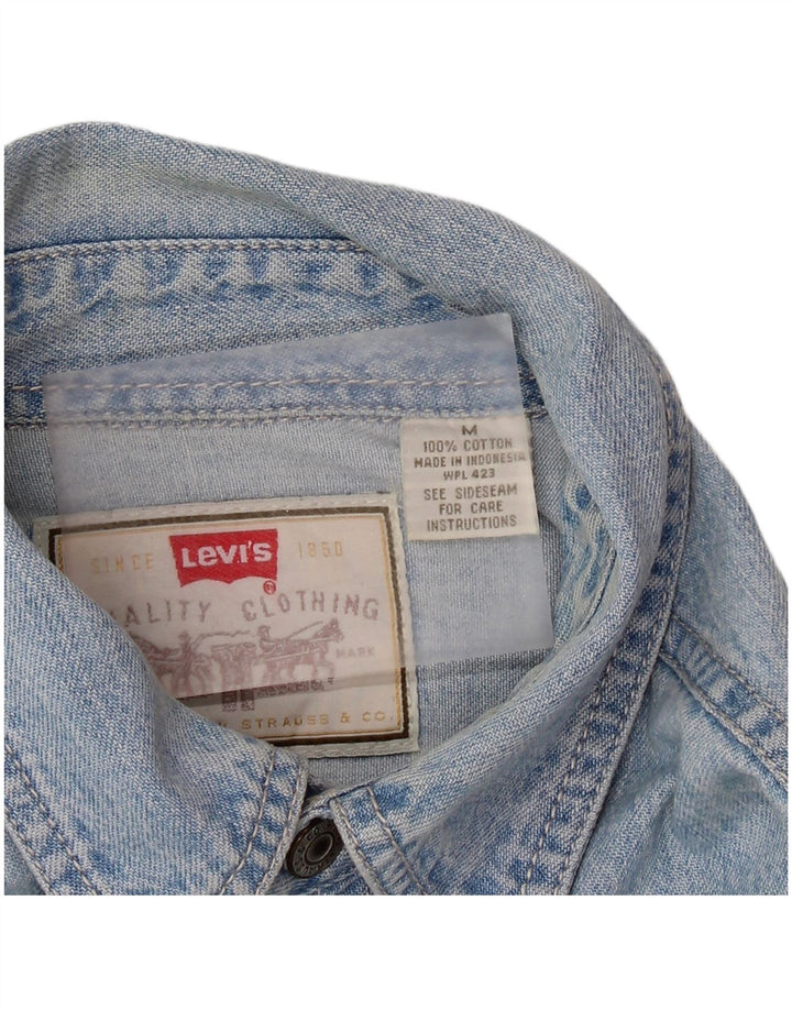 Levi's denimskjorte til mænd, medium blå bomuld