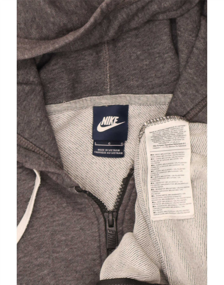 Nike hættetrøje med lynlås til mænd, stor grå bomuld