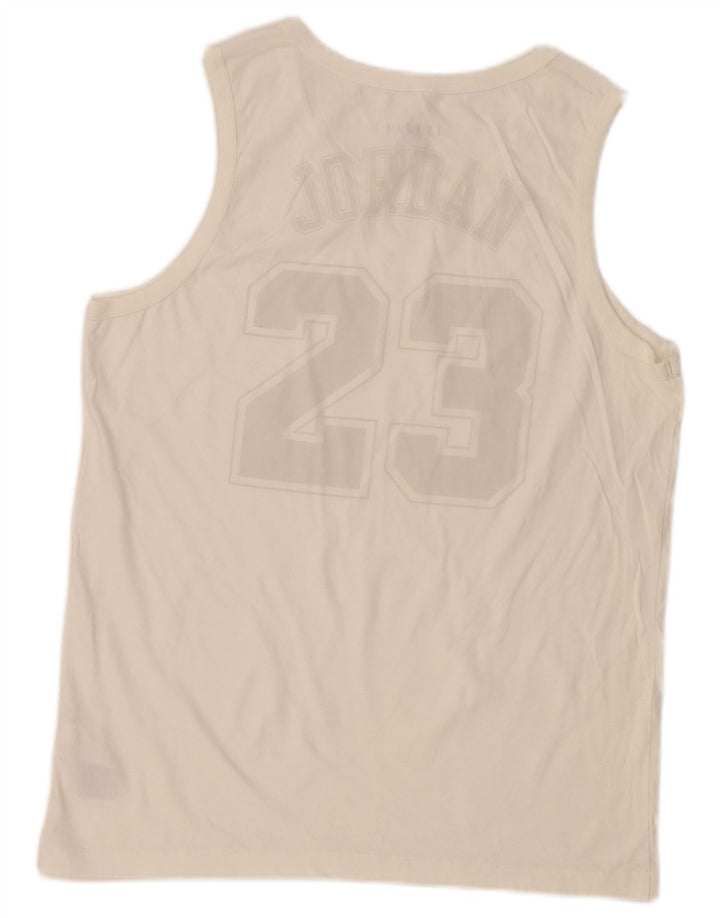 Jordan Herre Grafisk Vest Top Medium Hvid Bomuld