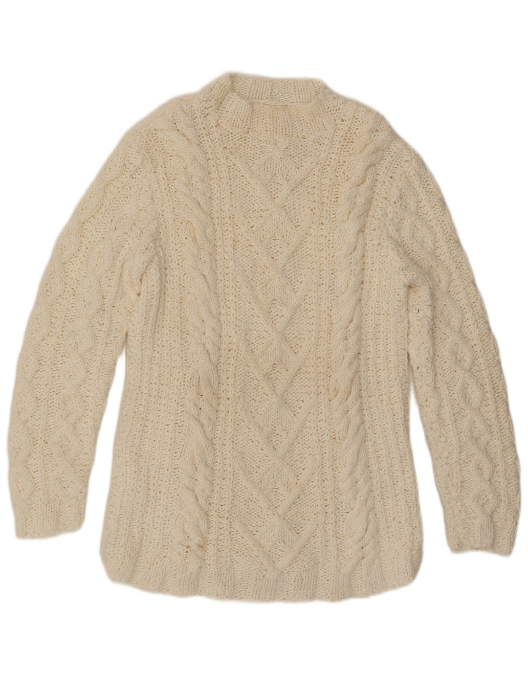 VINTAGE Dame Turtle Neck Sweater UK 16 Large Off White