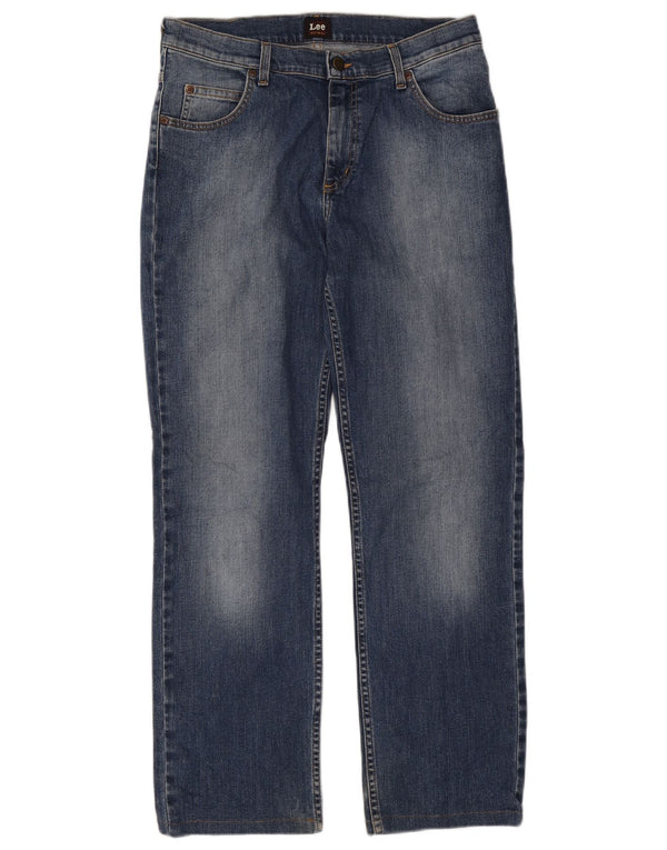 Lee Mens Brooklyn Straight Jeans W33 L29 Blå Bomuld