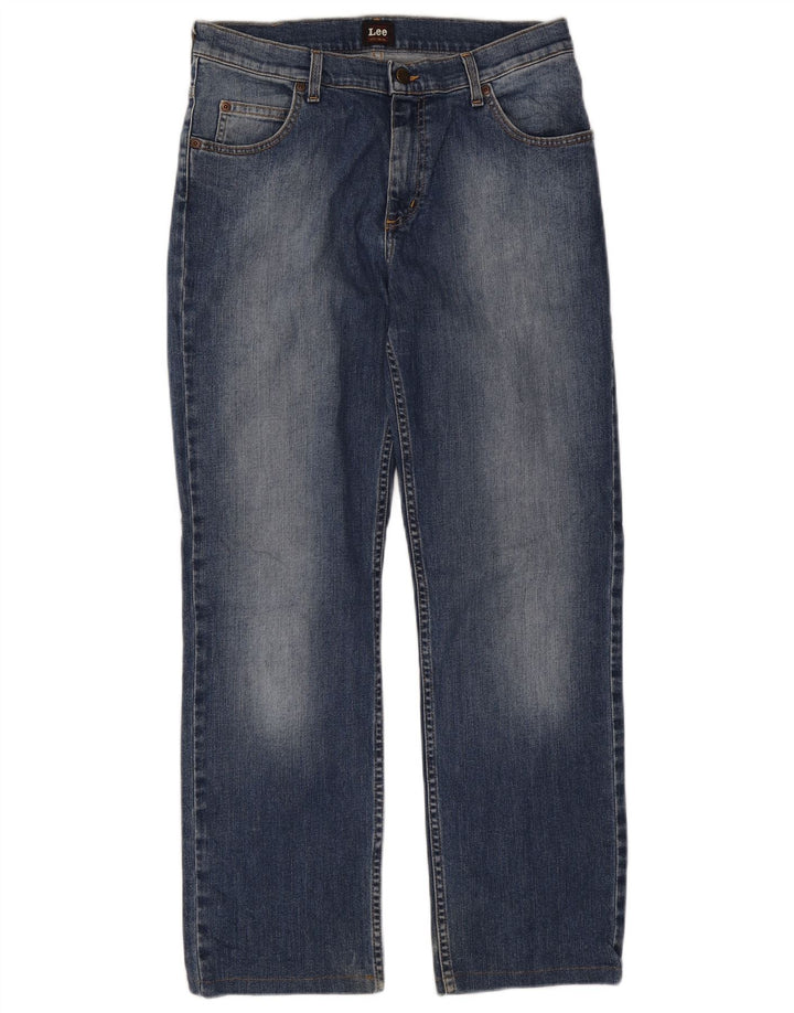 Lee Mens Brooklyn Straight Jeans W33 L29 Blå Bomuld