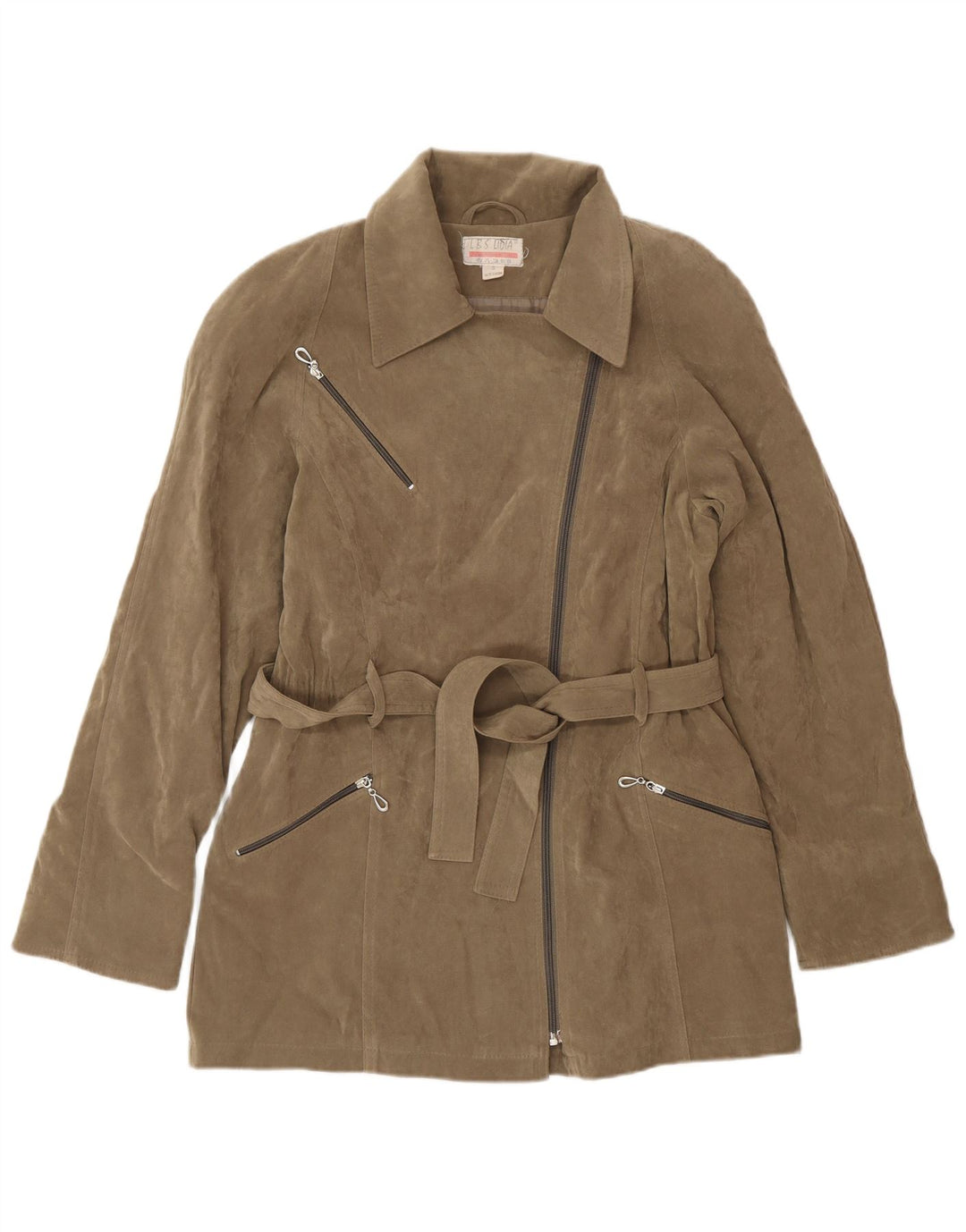 Vintage Dame Oversized Ruskindsjakke UK 10 Small Beige