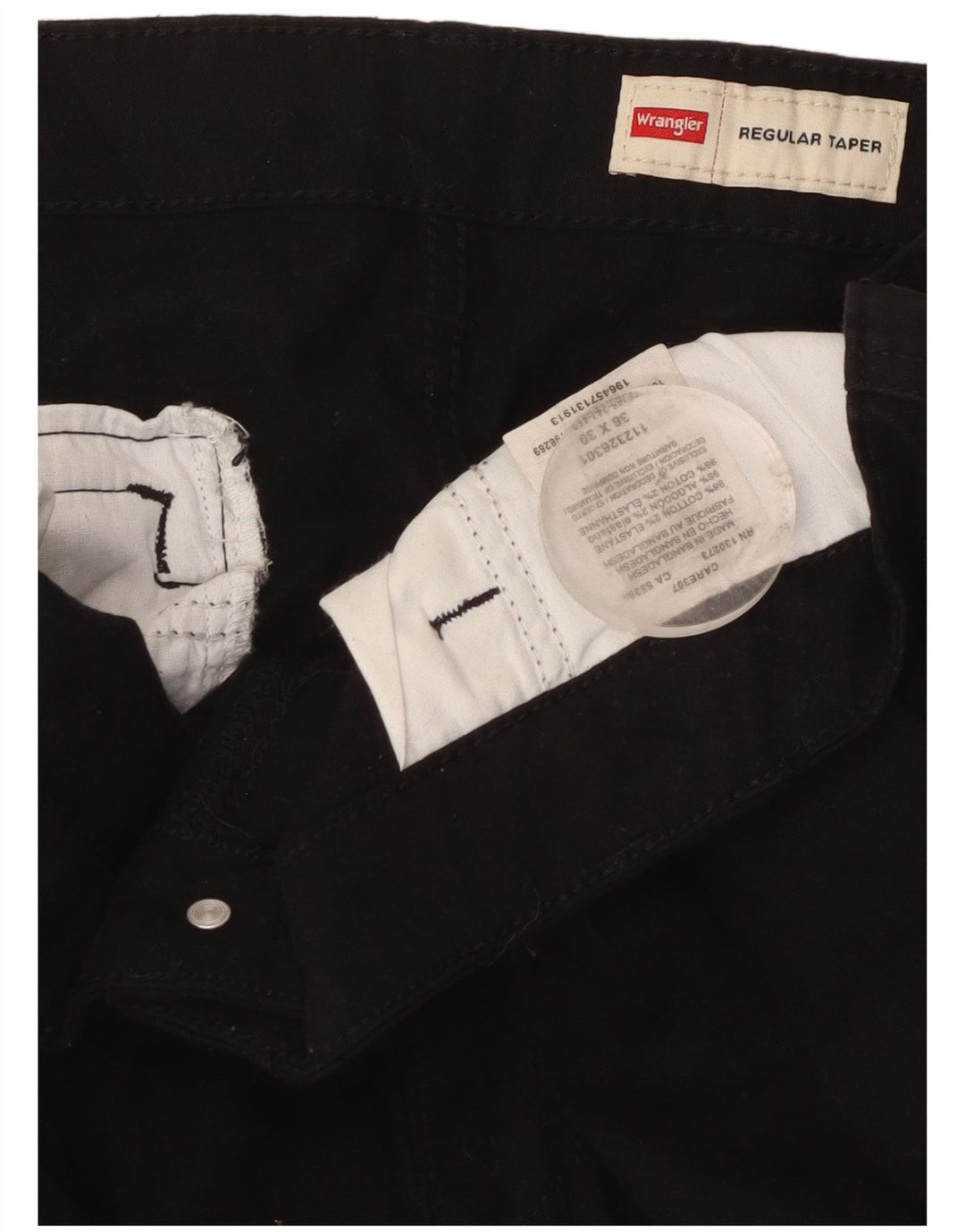 Wrangler Herre Regular Tapered Cargo Bukser W38 L30 Sort Bomuld