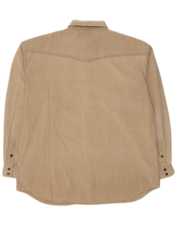 Wrangler herre fløjlsskjorte 2XL beige bomuld