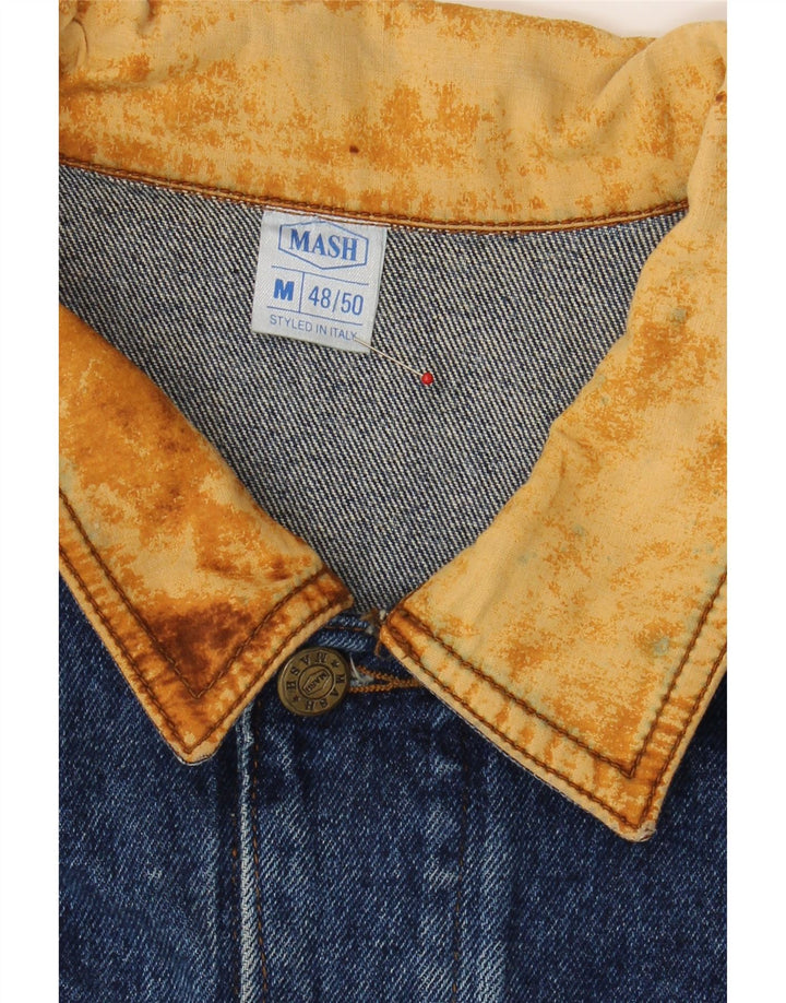 MASH Mens Denim Gilet IT 48 Medium Blue Cotton