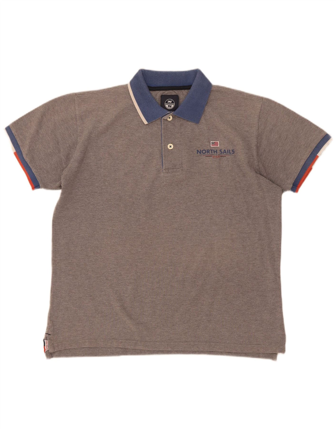 North Sails Herre Polo Shirt Stor Grå Colourblock Bomuld