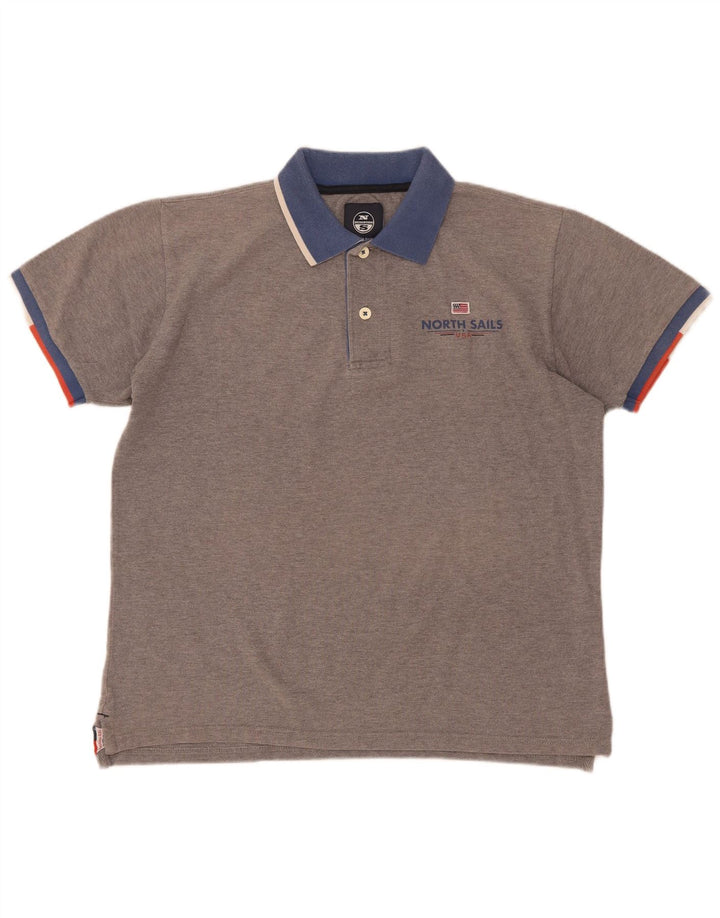 North Sails Herre Polo Shirt Stor Grå Colourblock Bomuld