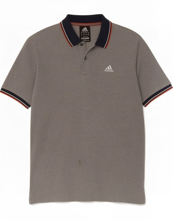 Adidas Herre Clima 365 Polo Shirt Medium Grey Colourblock Bomuld