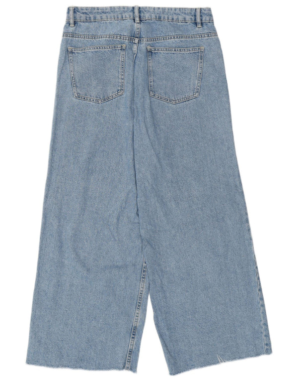 Zara Dame Jeans med brede ben EU 38 Small W28 L26 Blå Bomuld