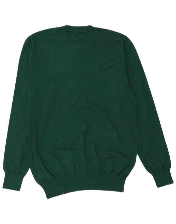 Vintage herre rund hals sweater stor grøn viskose