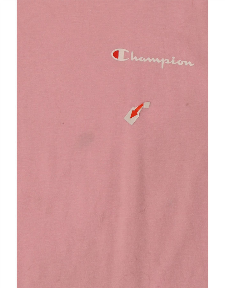 Champion Dame T-Shirt Top UK 12 Medium Pink Bomuld