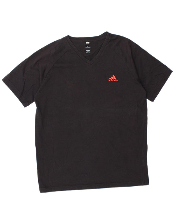Adidas Boys Climalite T-Shirt Top 15-16 år Stor Sort Bomuld