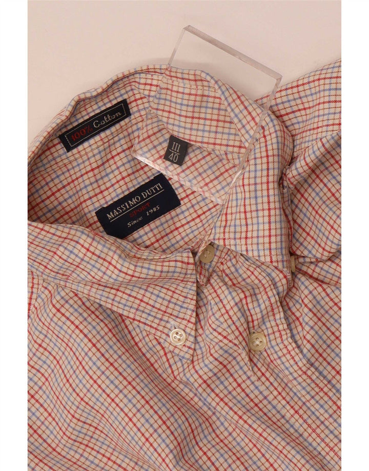 Massimo Dutti Herreskjorte str. 40 Medium Flerfarvet ternet bomuld