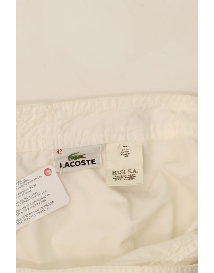 LACOSTE Womens Bootcut Cargo Trousers Size 42 Large W30 L35 White Cotton Vintage Lacoste and Second-Hand Lacoste from Messina Hembry 