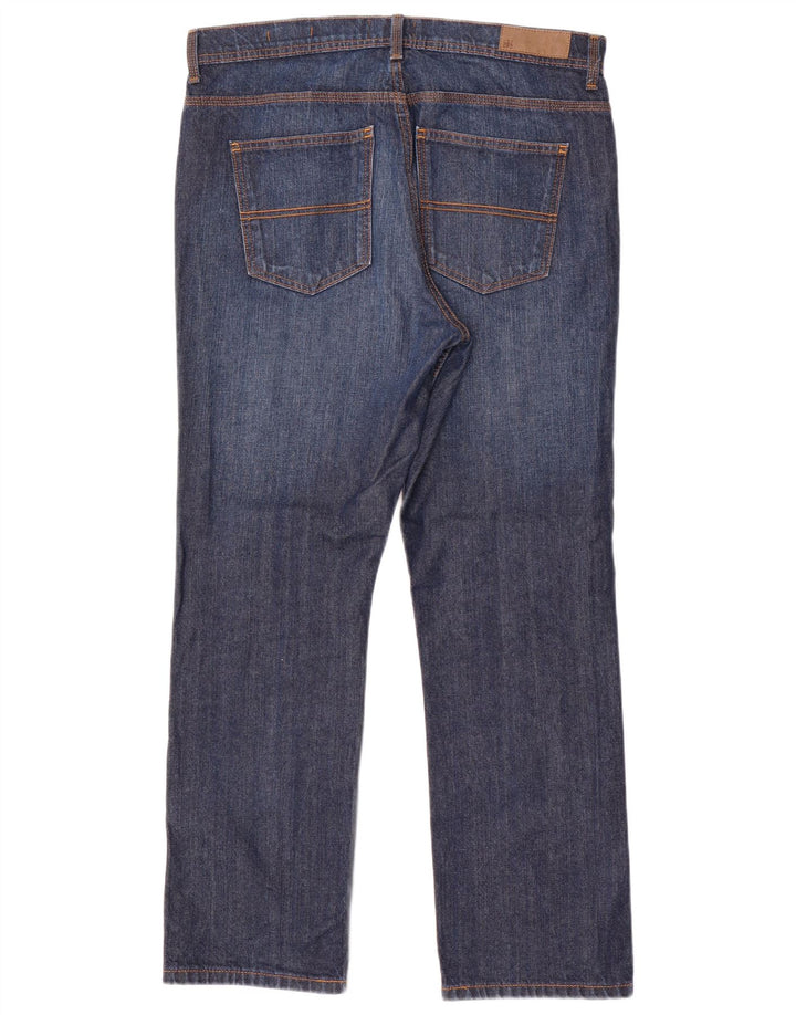 Marks & Spencer Herre Regular Straight Jeans W34 L29 Blå Bomuld