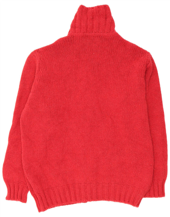 White Sails Herre Cardigan Sweater Large Red Virgin Wool