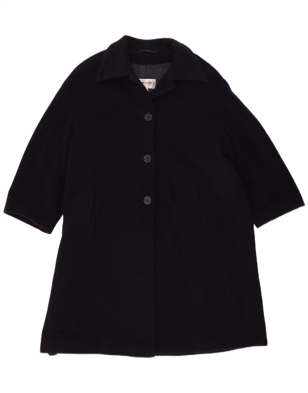 Pierre Cardin Dame Oversized Overfrakke IT 42 Medium Marineblå Uld