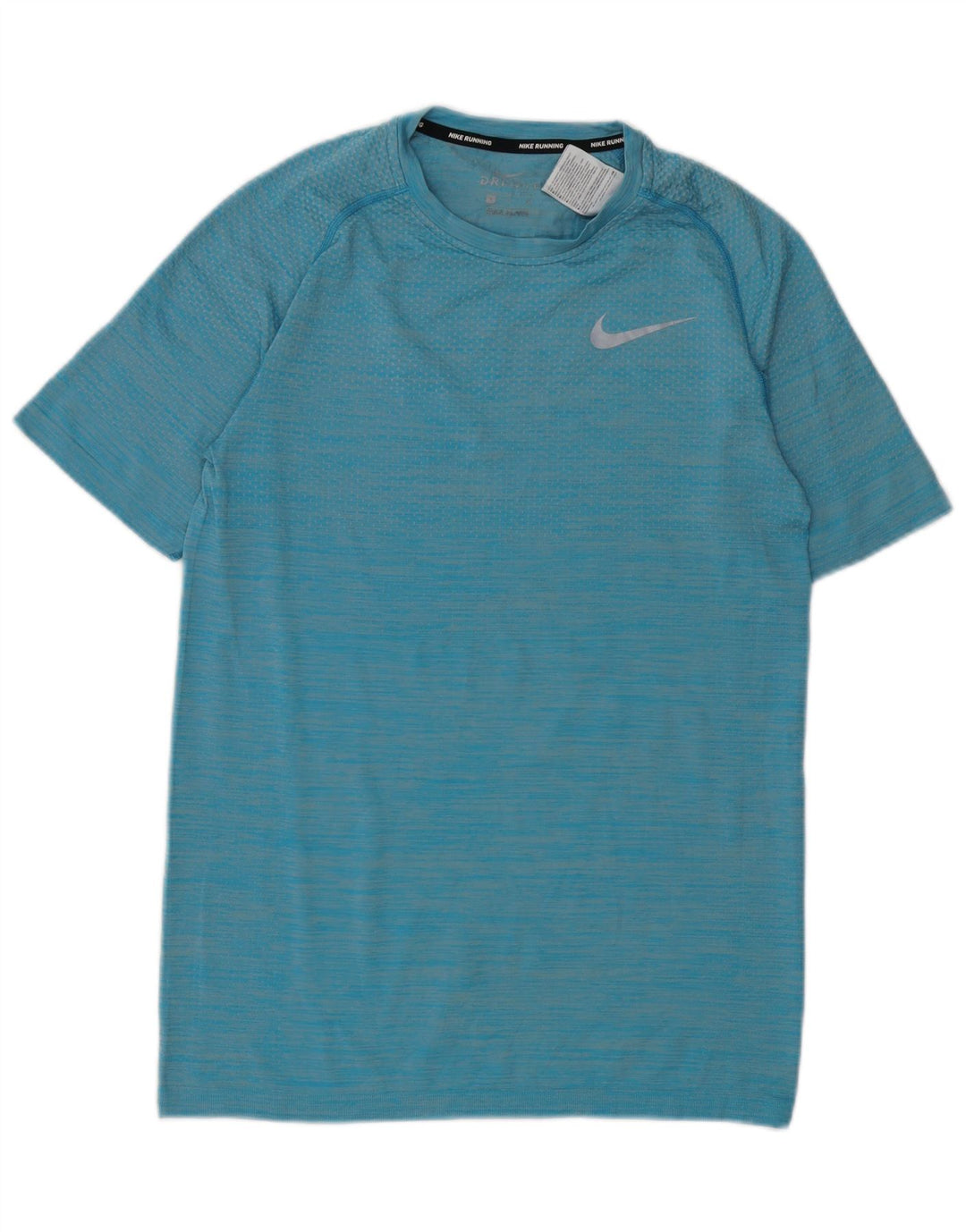 Nike Herre Dri Fit T-Shirt Top Lille Blå Nålestribet Nylon