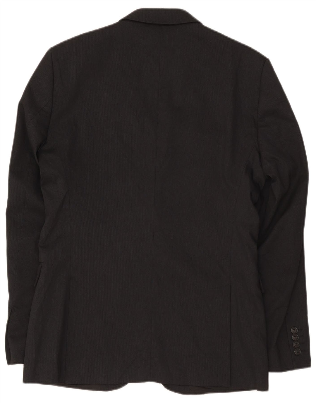 Zara Herre 2-knaps blazerjakke EU 50 Medium Sort nålestribet viskose