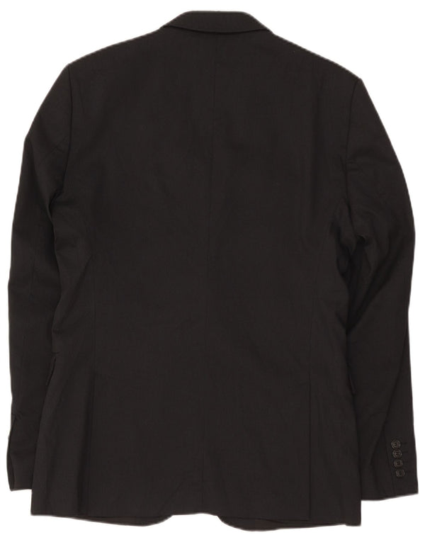 Zara Herre 2-knaps blazerjakke EU 50 Medium Sort nålestribet viskose
