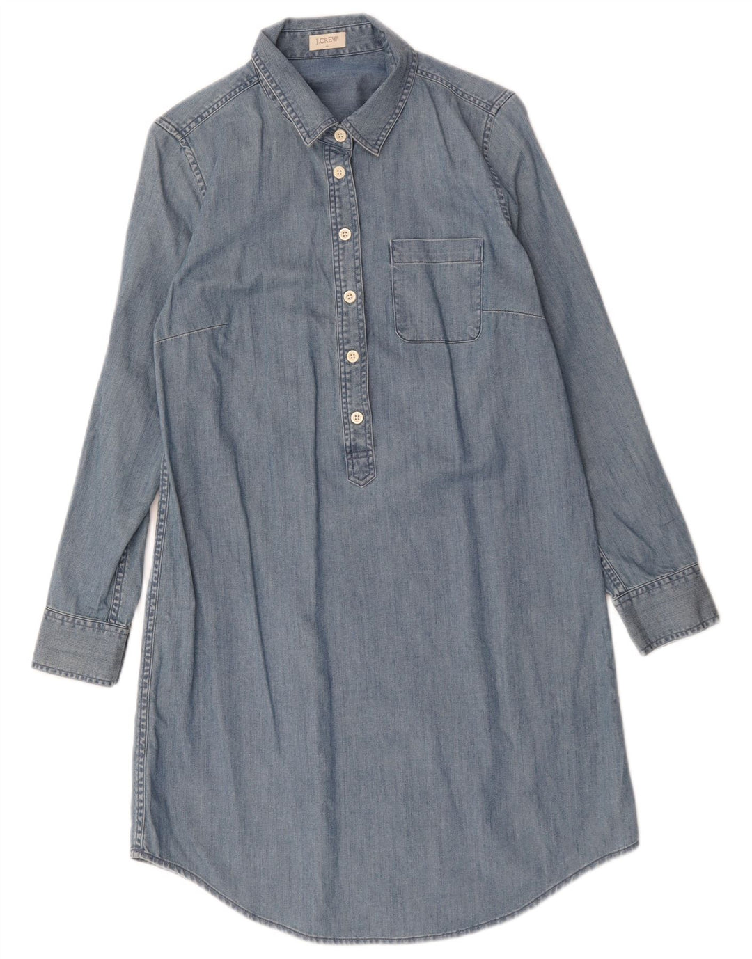 J. Crew Dame Langærmet Denim Kjole UK 14 Medium Blue