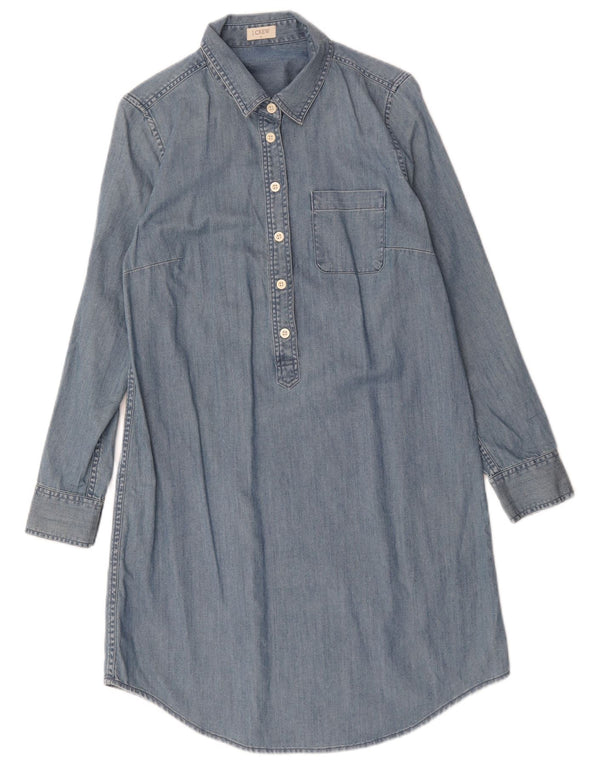 J. Crew Dame Langærmet Denim Kjole UK 14 Medium Blue