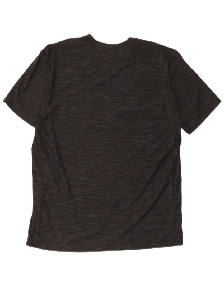 Nike Herre Dri Fit T-shirt Top Stor sort stribet polyester