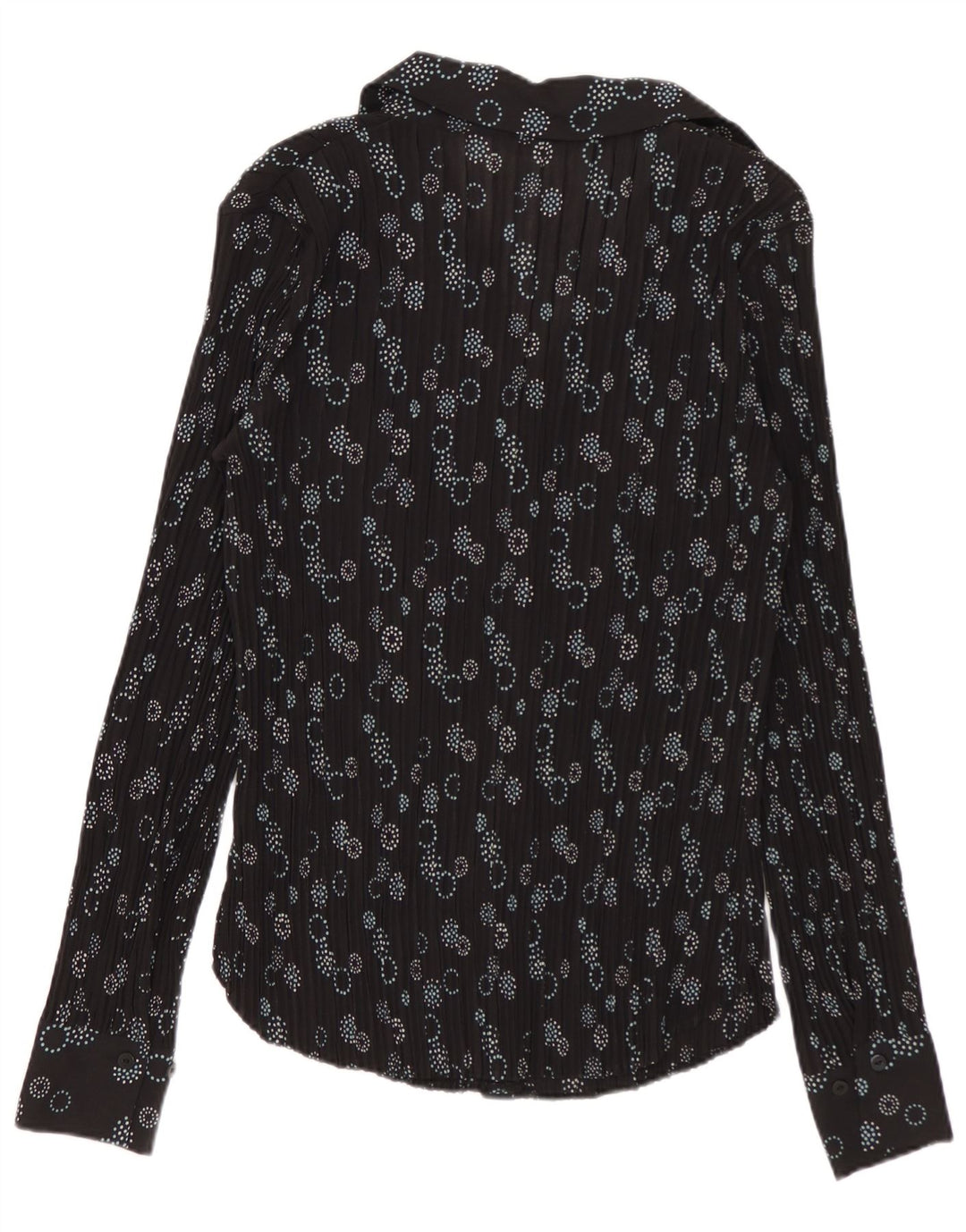 Marks & Spencer skjortebluse til kvinder UK 8 Lille sort geometrisk polyester