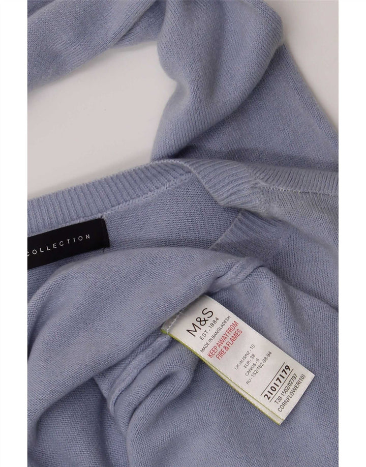 Marks & Spencer Dame sweater med rund hals DK 10 Lille blå akryl