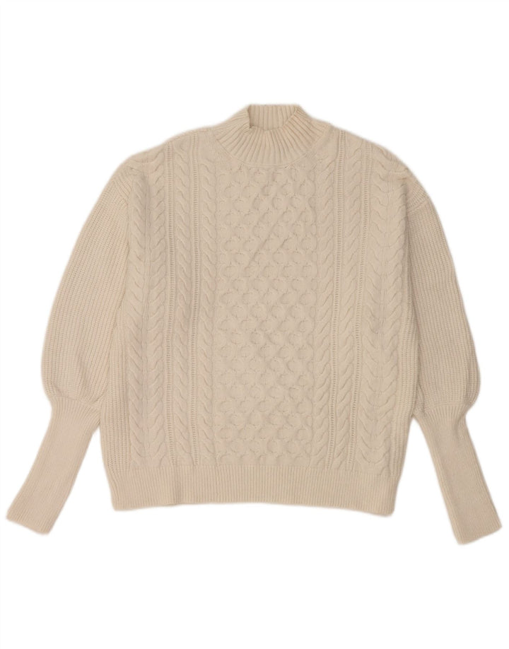 Marks & Spencer Dame Turtle Neck Jumper Sweater UK 14 Medium White