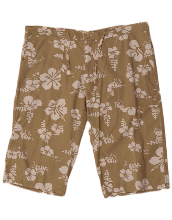 Terranova Dame Casual Shorts IT 46 Large W44 Brown Floral Bomuld