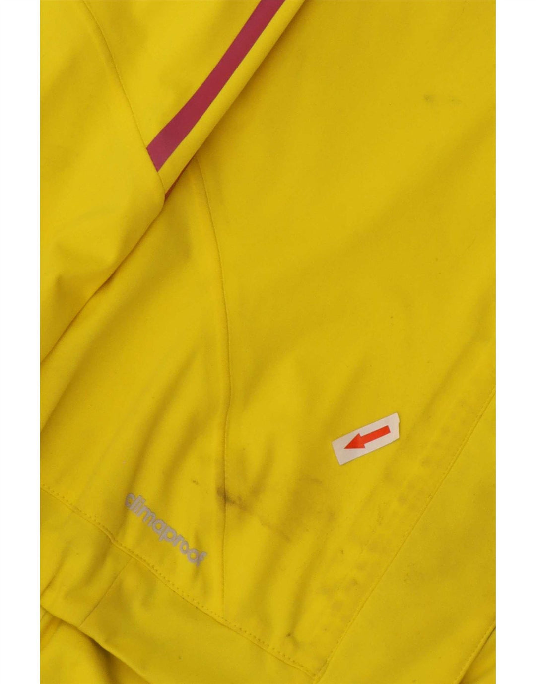 Adidas Womens Clima Proof Tracksuit Top Jacket UK 12/14 Medium Yellow