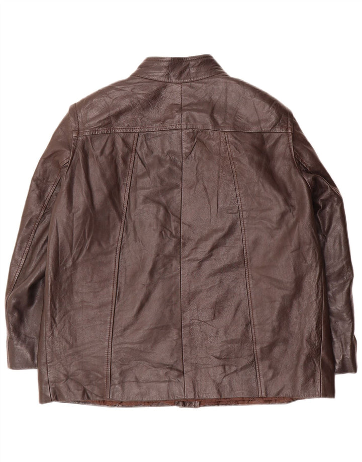 Vintage læderjakke til kvinder UK 18 XL brunt læder