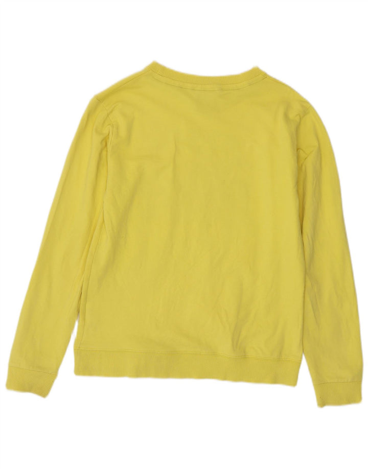 STARTER Dame Grafisk Sweatshirt Jumper UK 8 Lille Gul Bomuld