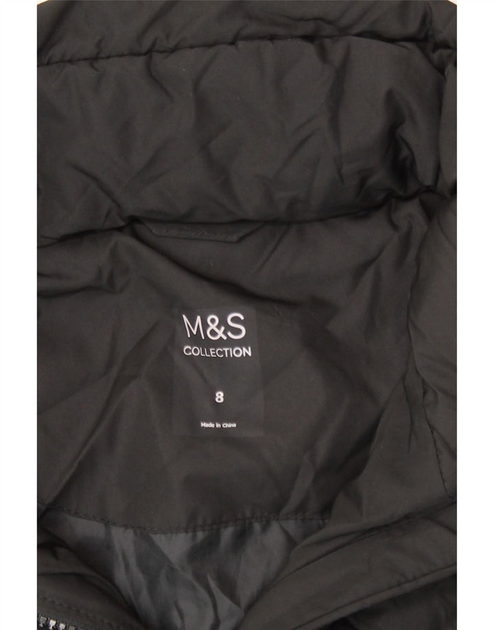 Marks & Spencer Polstret hættejakke til kvinder UK 8 Lille sort polyester