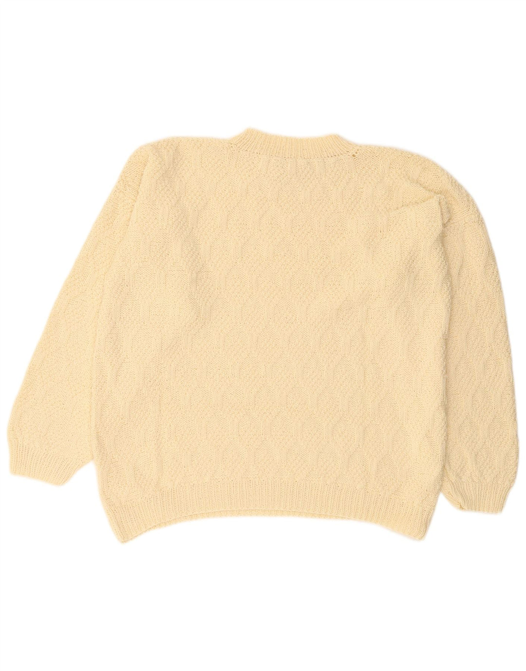 VINTAGE Womens Oversized Turtle Neck Jumper Sweater UK 20 2XL Yellow