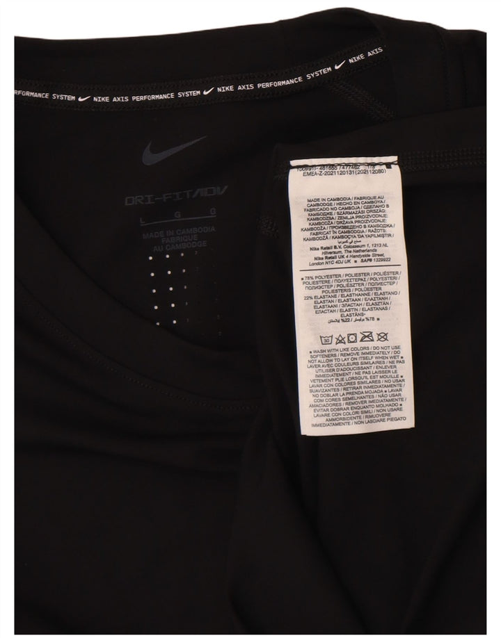 Nike Dri Fit T-shirt top til mænd, stor sort polyester