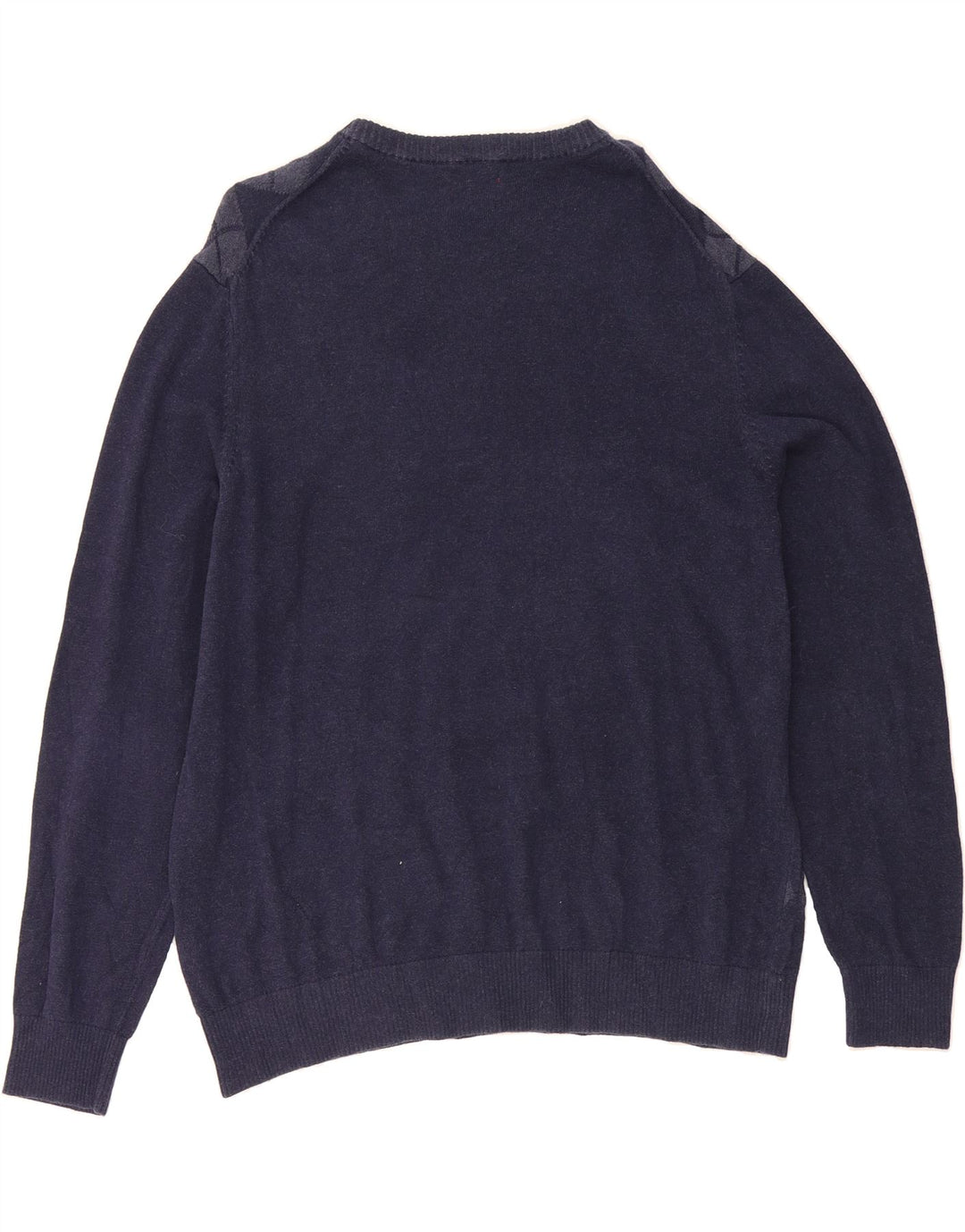 IZOD Mens Crew Neck Jumper Sweater Large Navy Blue Argyle/Diamond Cotton Vintage Izod and Second-Hand Izod from Messina Hembry 