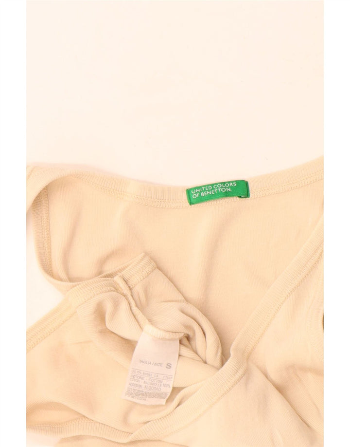 Benetton Dame Cami Top UK 10 Small Beige Bomuld