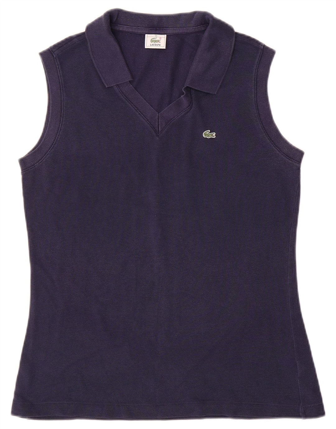 Lacoste ærmeløs poloshirt til kvinder størrelse 40 Medium marineblå bomuld
