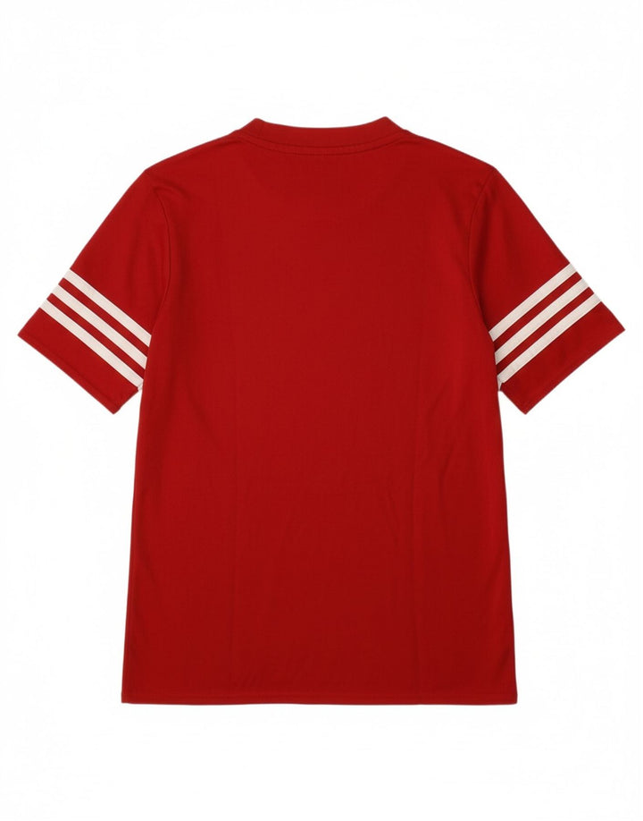 ADIDAS Boys Climalite T-Shirt Top 11-12 Years Large  Red Polyester