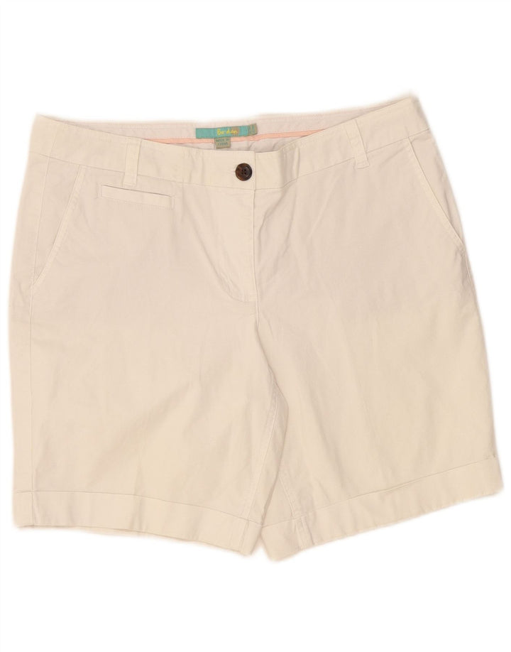 Boden Dame Chino Shorts UK 14 Large W36 White Bomuld
